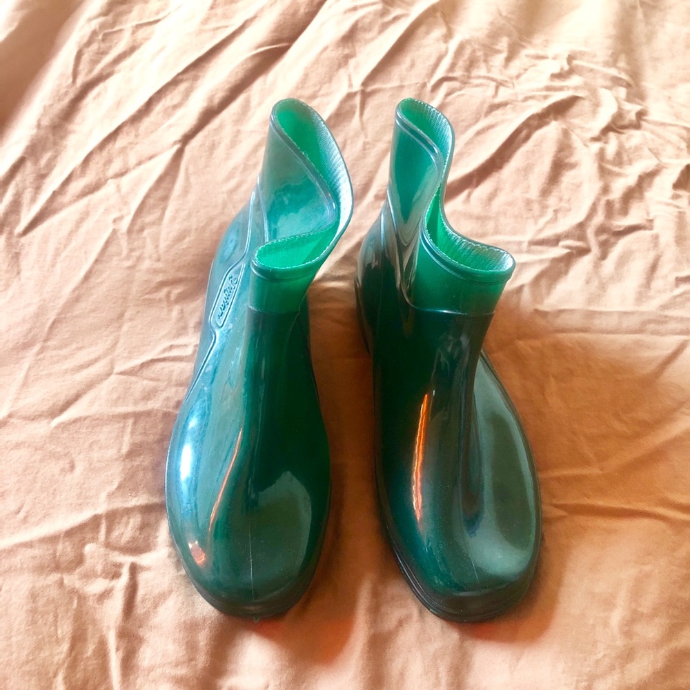 wear once short Dark Green Rain Boots